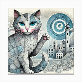 Metro Paws City Cat Canvas Print