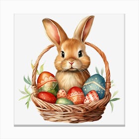 Easter Bunny In Basket 10 Canvas Print