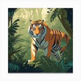 Tiger In The Jungle 30 Canvas Print