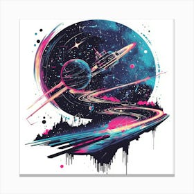 Space Tee.Generated AI. Wall Art Print 1 Canvas Print