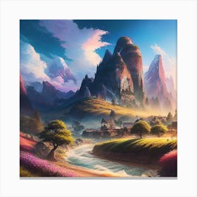 Landscape Painting, Fantasy Painting, Landscape Painting, Landscape Painting, Fantasy Painting Canvas Print