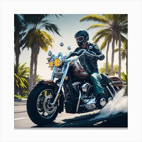 Harley-Davidson Motorcycle Rider Canvas Print