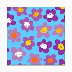 Abstract Purple Flowers Canvas Print