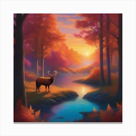 Deer In The Forest 6 Canvas Print