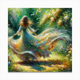 Girl In The Garden Canvas Print