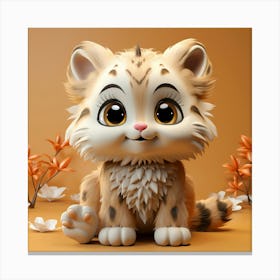 Cute Saber-Tooth Cat Canvas Print