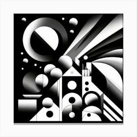 Abstract Black And White Painting 2 Canvas Print