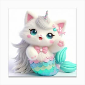 Cute Mermaid Caticorn 2 Canvas Print