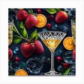 Champagne And Fruit Canvas Print