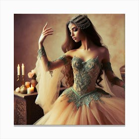 Beautiful Woman In A Ball Gown Canvas Print