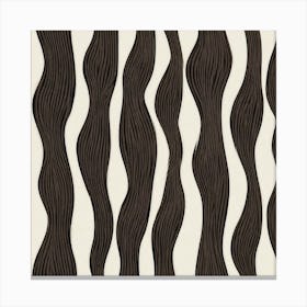 Black And White Wavy Lines Canvas Print