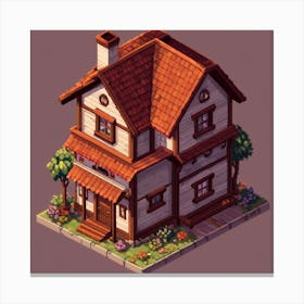 Pixel House 2 Canvas Print