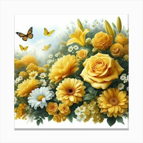 FLOWERS WALL ART 4 Canvas Print