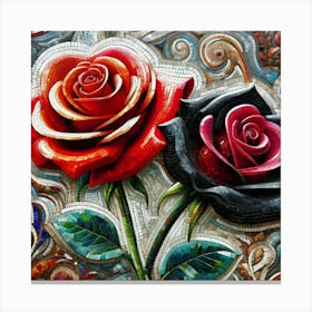 Mosaic Roses 1 Canvas Print