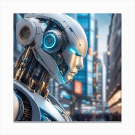 Robot In The City 44 Canvas Print