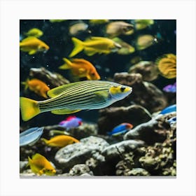 Fishes In An Aquarium Canvas Print