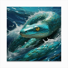 Blue Sea Serpent Canvas Print