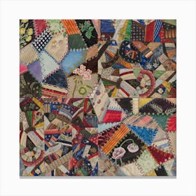 Patchwork Quilt Background Embroidery Pattern Stitches Abstract Canvas Print