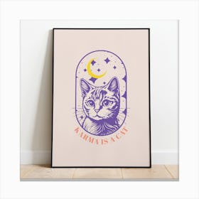 Karma Is A Cat Print Canvas Print