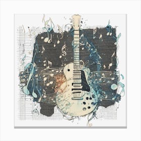 Guitar With Music Notes Canvas Print