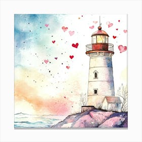 Valentine'S Day Lighthouse 3 Leinwandbild