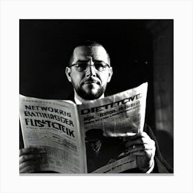 Man Reading A Newspaper Canvas Print