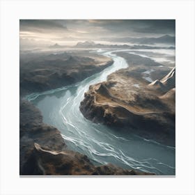 River In The Mountains Canvas Print