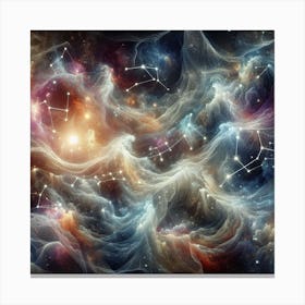 Constellations In Space, Stargazer's Dreams: Constellations Reimagined in Woven Light Canvas Print