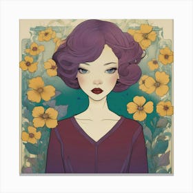 Girl With Purple Hair 1 Canvas Print