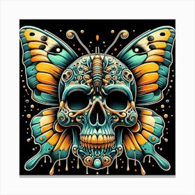 Skull Butterfly Art Canvas Print