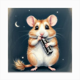 Hamster Playing Piano 2 Canvas Print