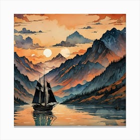 River's boat Canvas Print