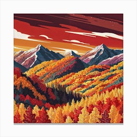 Autumn Mountain Range Canvas Print