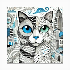 Tundra Paw City Cat Canvas Print