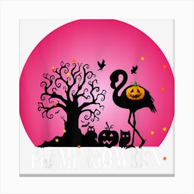 Happy Flamingoween Witch Flamingo Halloween Canvas Print