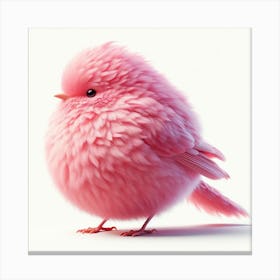 Fluffy pink bird 2 Canvas Print