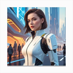 Futuristic Girl 15 Canvas Print