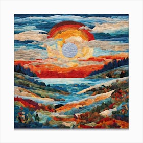 Sunset Quilt Canvas Print