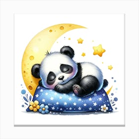 Sleeping Panda Under the MooN Canvas Print