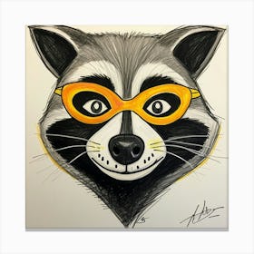 Raccoon With Sunglasses Canvas Print