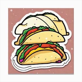 Mexican Taco Sticker 2d Cute Fantasy Dreamy Vector Illustration 2d Flat Centered By Tim Burt (21) Canvas Print