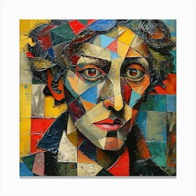 Portrait Of A Man, Cubism colorful cubism, cubism, cubist art,   abstract art, abstract painting city wall art, colorful wall art, home decor, minimal art, modern wall art, wall art, wall decoration, wall print colourful wall art, decor wall art, digital art, digital art download, interior wall art, downloadable art, eclectic wall, fantasy wall art, home decoration, home decor wall, printable art, printable wall art, wall art prints, artistic expression, contemporary, modern art print, unique artwork, Canvas Print