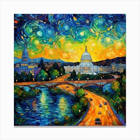Starry Night Over Washington Dc Canvas Print