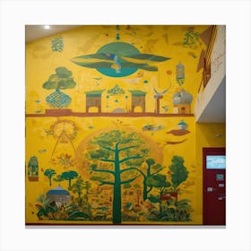 Murals In A Museum Canvas Print