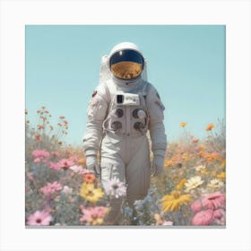 Wildflower Astronaut Canvas Print