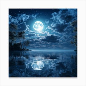 Full Moon Over Water Canvas Print