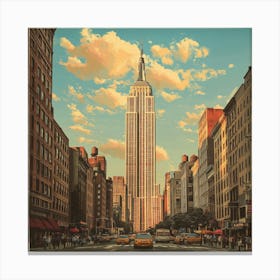 Empire State Building In New York City Art Canvas Print