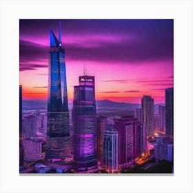 Skyscrapers At Dusk Canvas Print