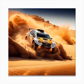 Rally Car In The Desert Canvas Print