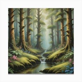 An Enchanting Forest Scene Art Art Print 1 Canvas Print